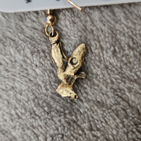 Gold Eagle Earrings - Picture 3 of 5